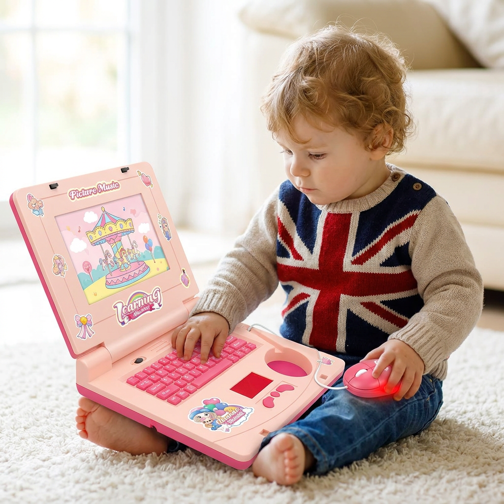 Kids’ Interactive Laptop with Lights, Music & Scrolling Screen