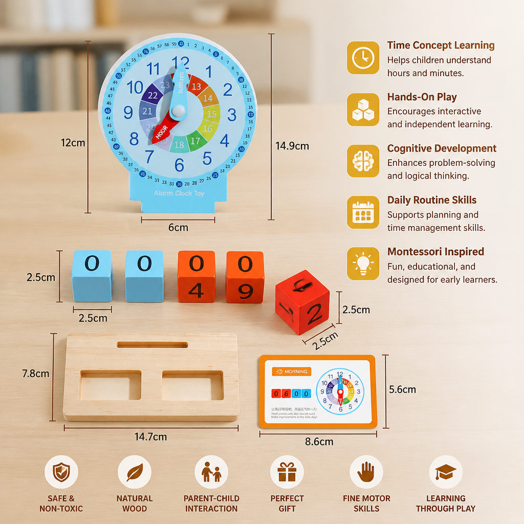 Educational Montessori Clock & Time Learning Toy