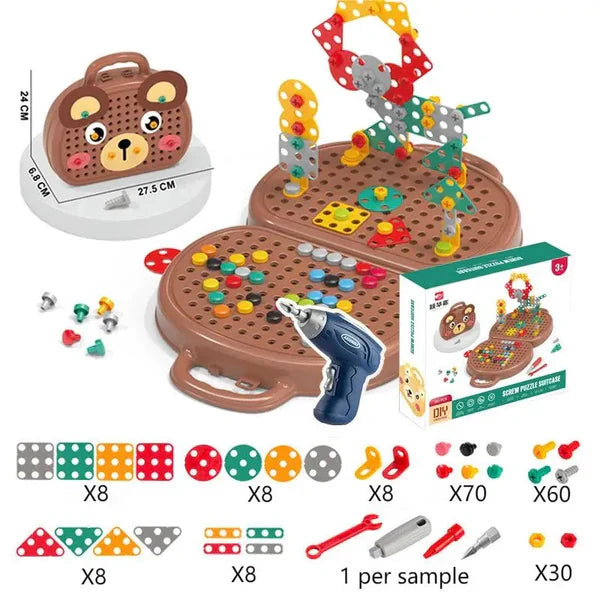 Children’s Drill Play Set ⎜ Educational Toolbox with Electric Screwdriver for Building and Role Play