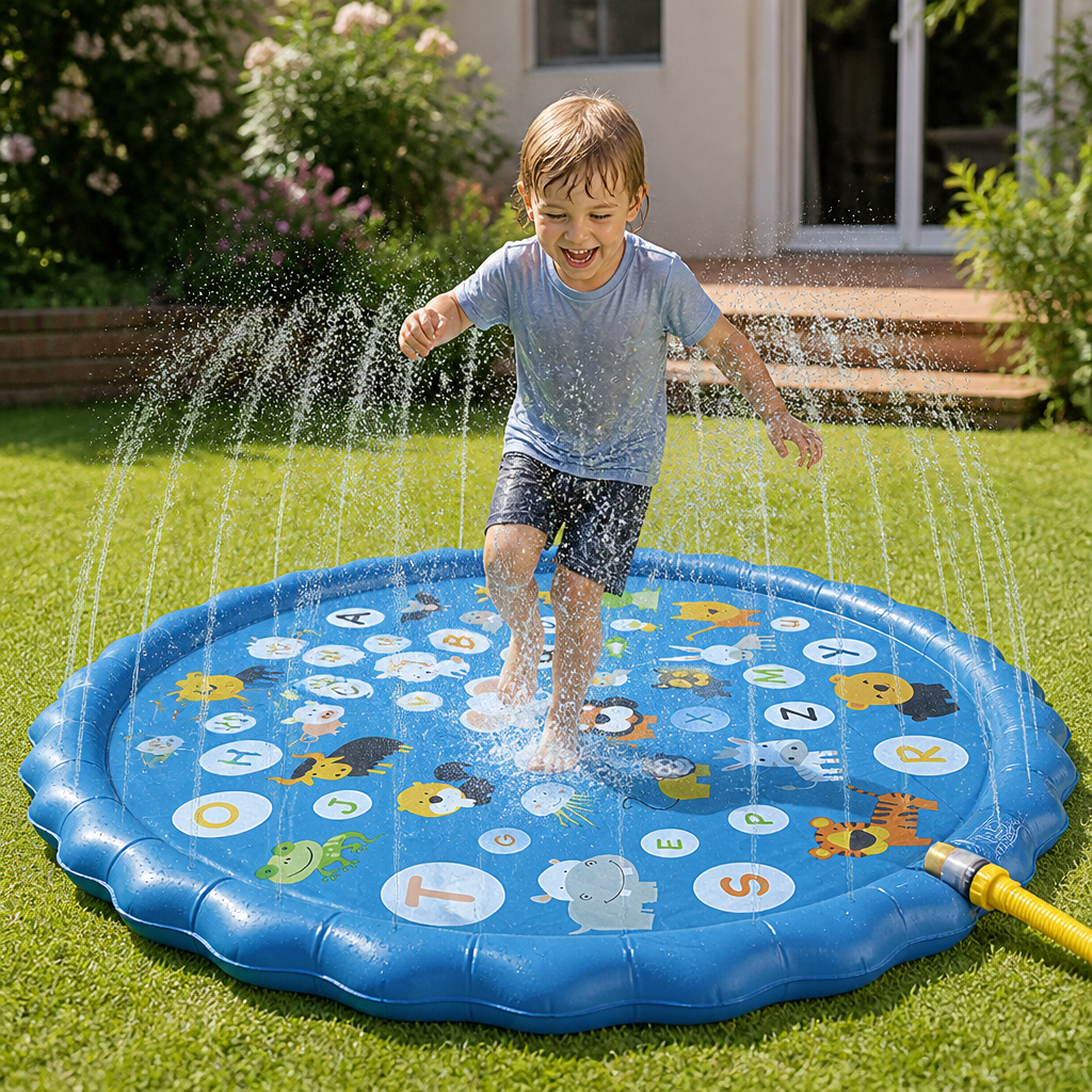 Inflatable Kids Splash Pad with Sprinkler – Outdoor Water Play Mat for Garden & Beach
