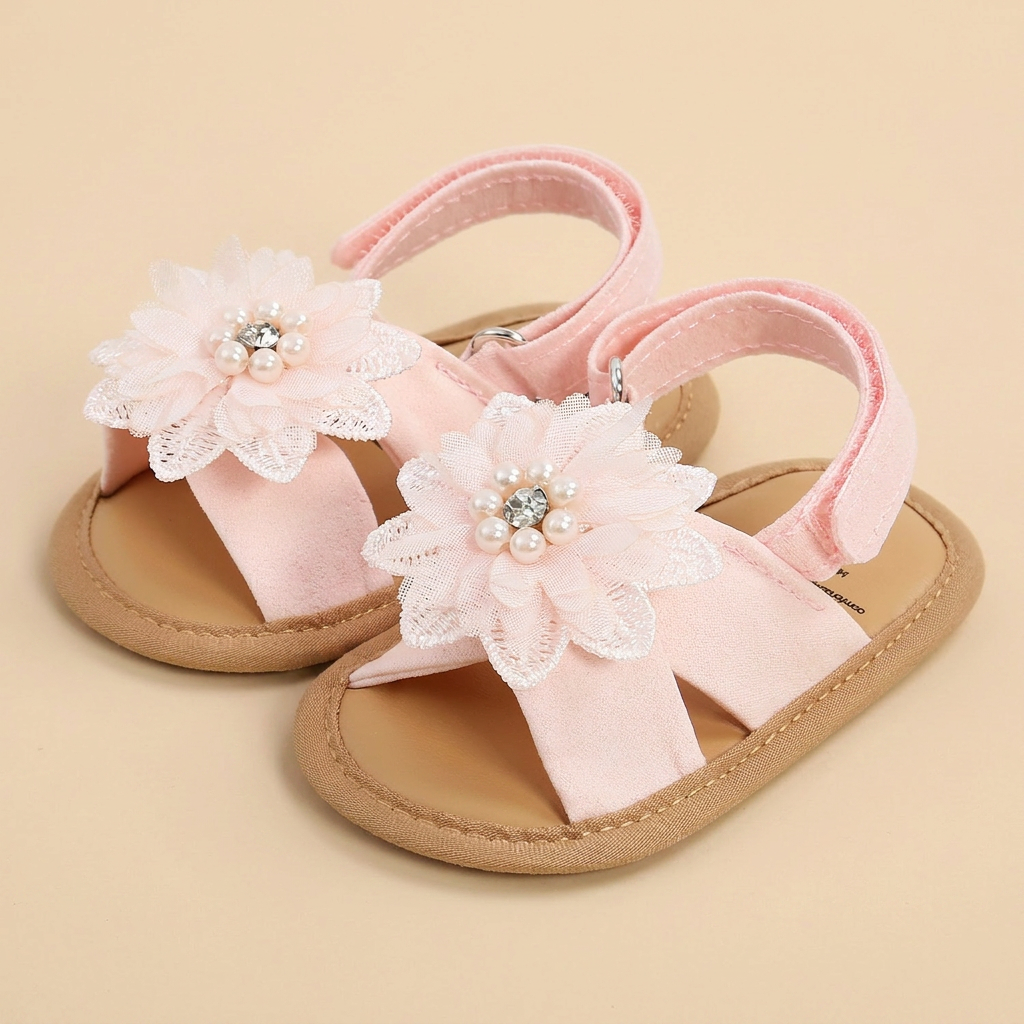 Flower Bow Slingback Sandals