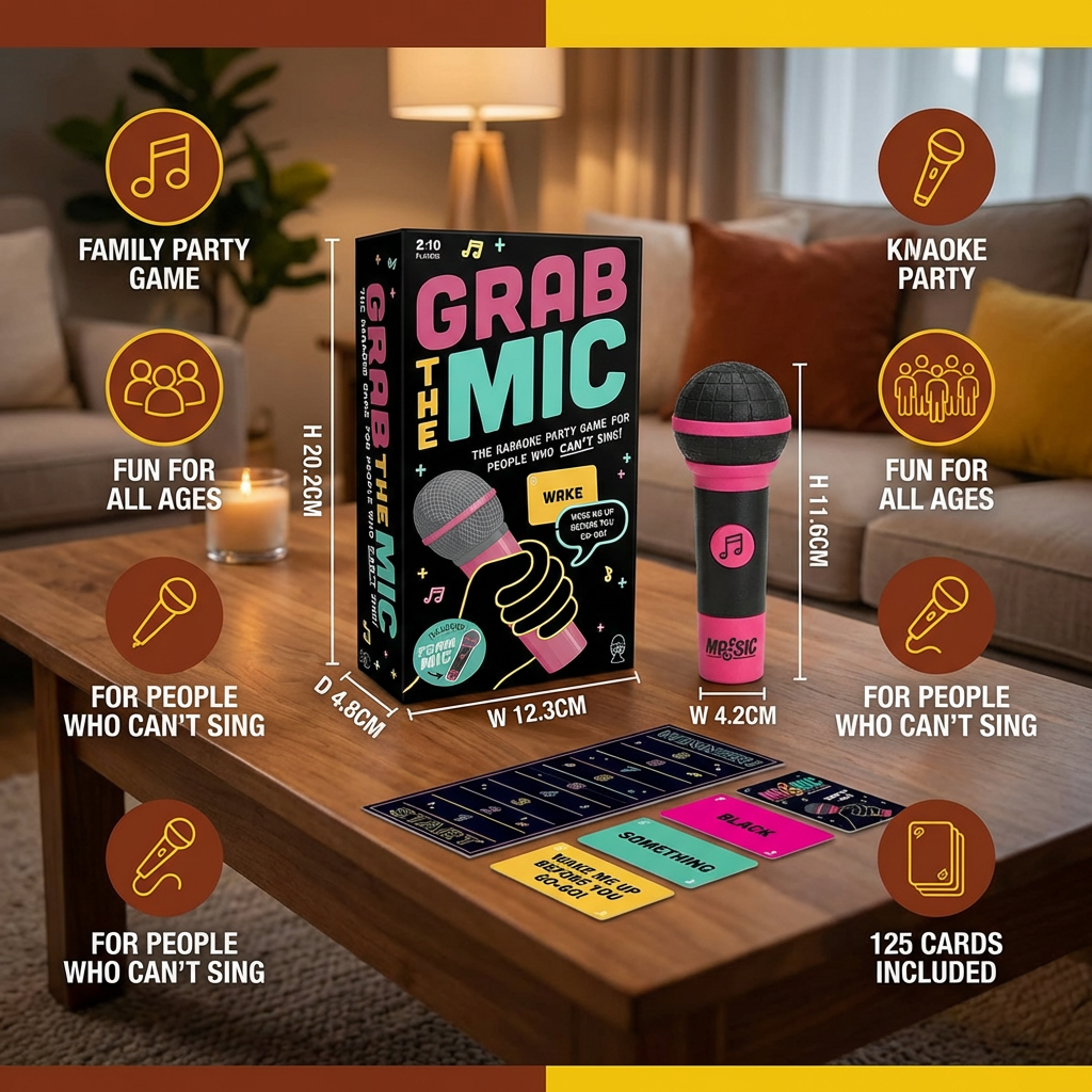 Karaoke Party Game with Microphone – Fun Family Game for Friends & Family