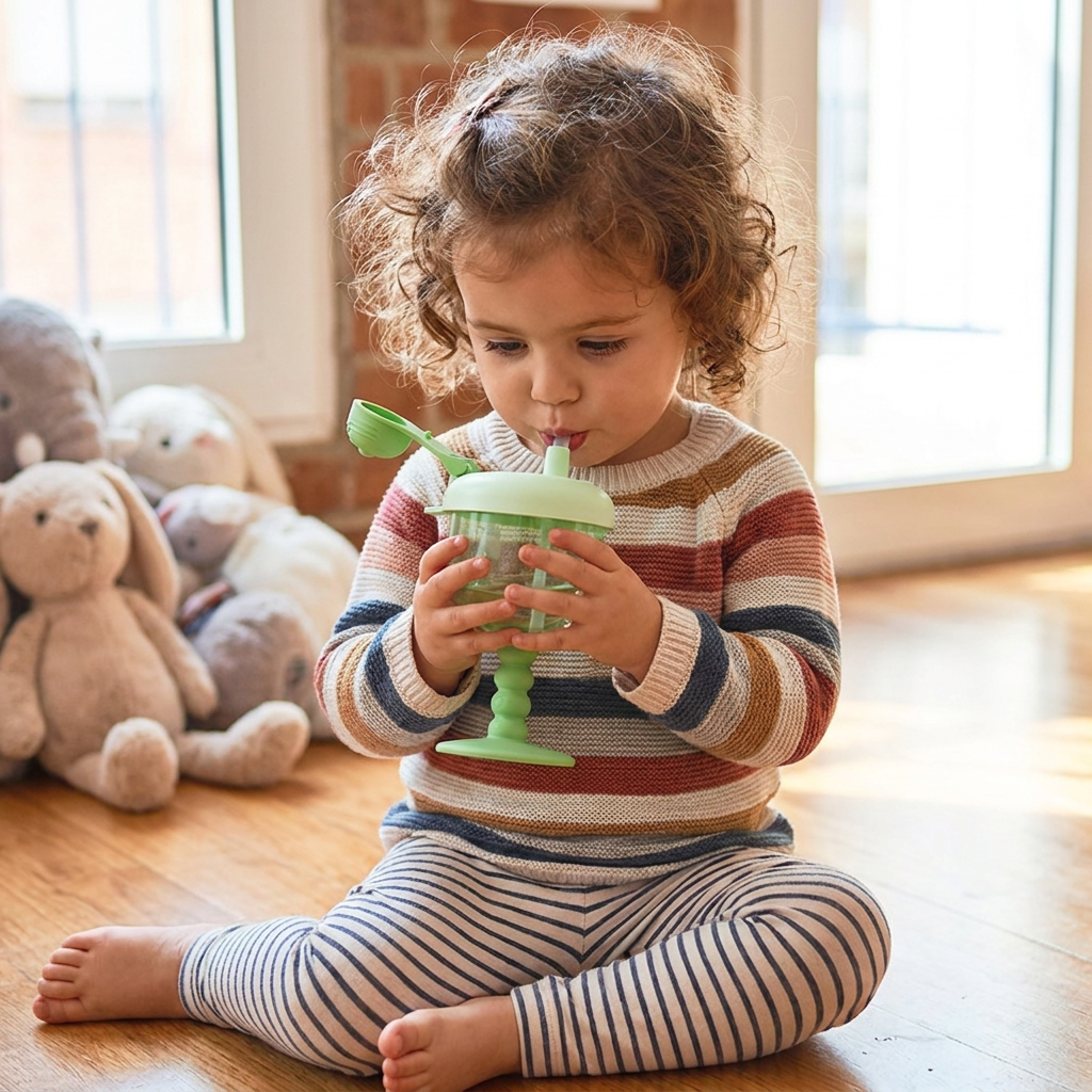 Spill-Proof Baby Straw Training Cup