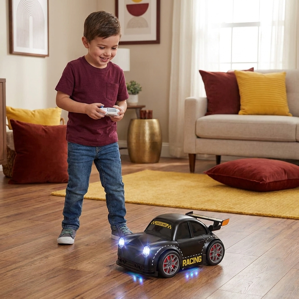 RC Racing Drift Car for Kids - Remote Control with Sensor Lights & Sound
