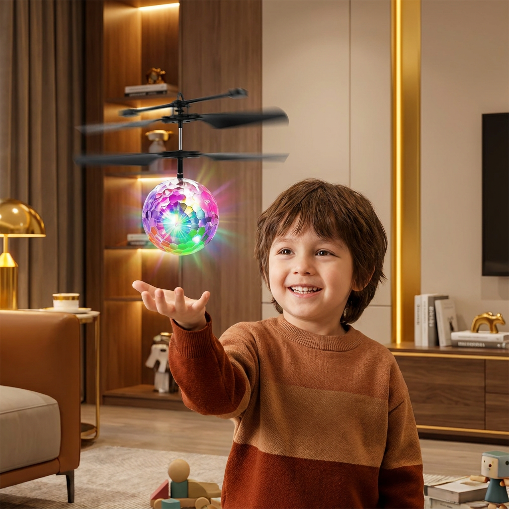 Hand-Controlled Flying LED Ball Drone for Kids
