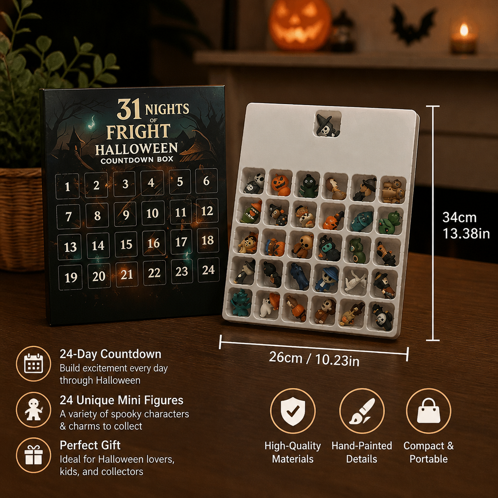 Halloween Countdown Calendar with Surprise Horror Mini Figures & Charms