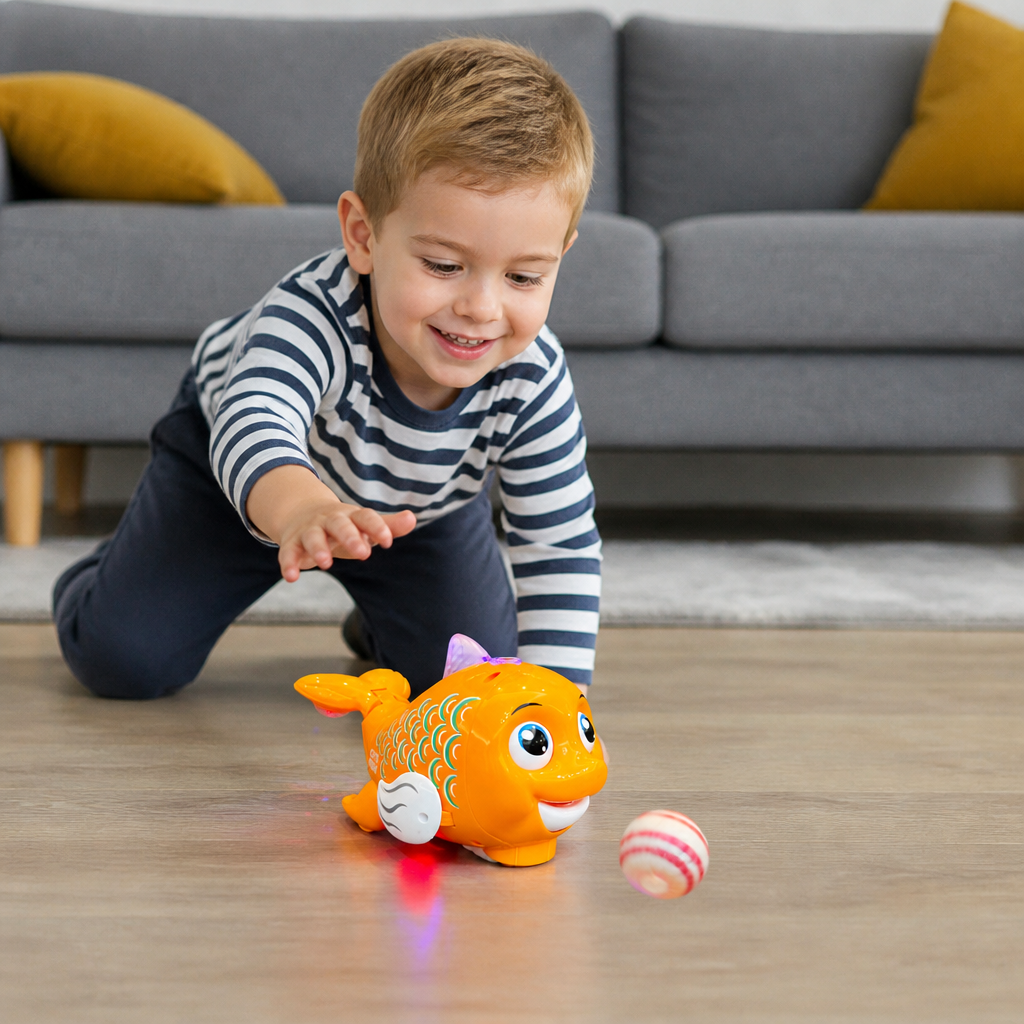 Interactive Floating Ball Fish Toy with Lights & Music