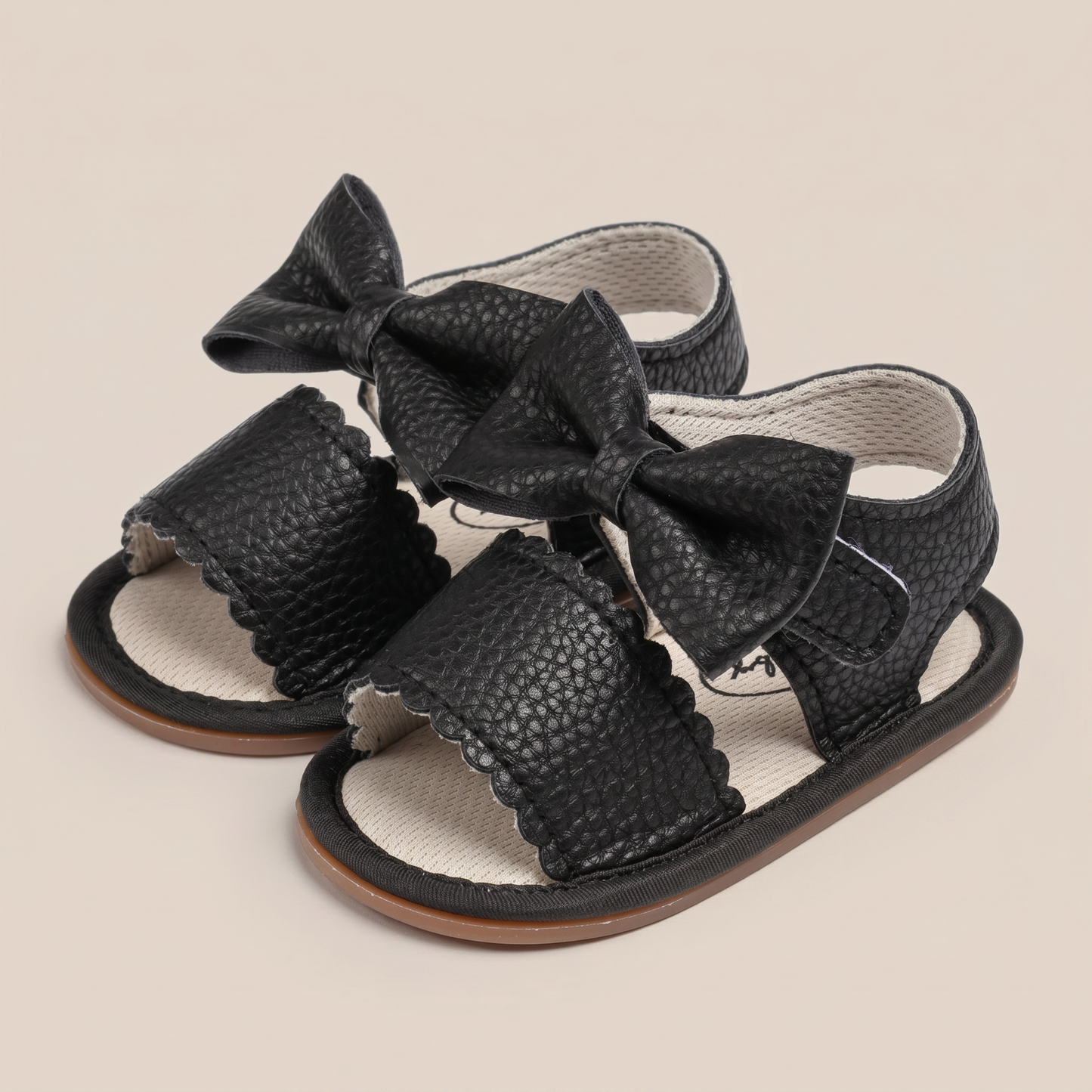 Peep-Toe Bow Slingback Sandals
