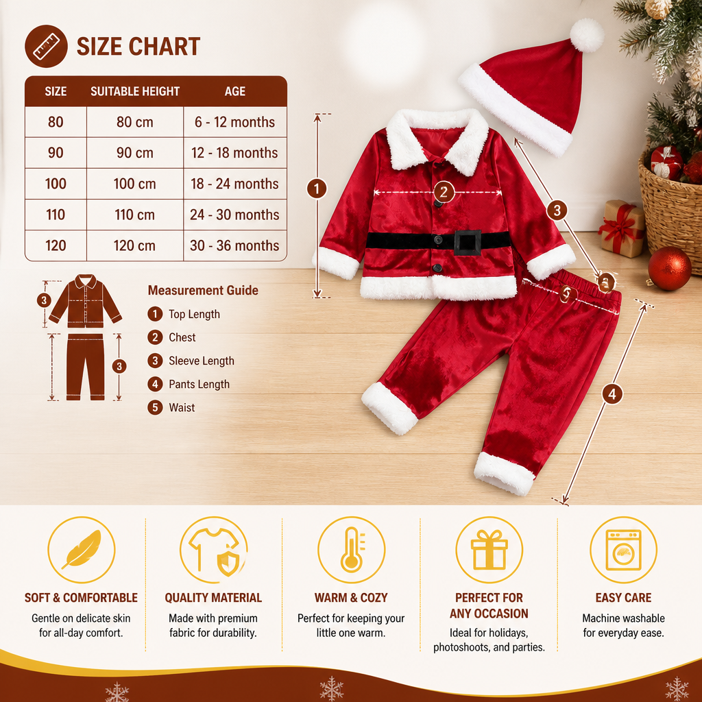 Baby & Toddler Santa Costume Set