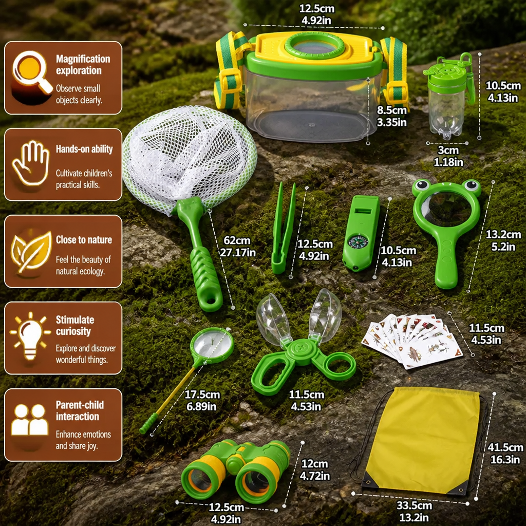 Kids Outdoor Bug Observation Explorer Kit with Accessories