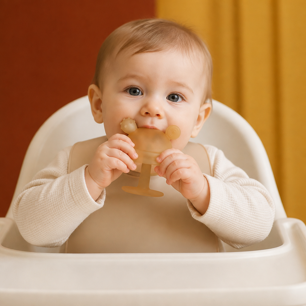 Baby Mushroom Silicone Teether for Tiny Hands