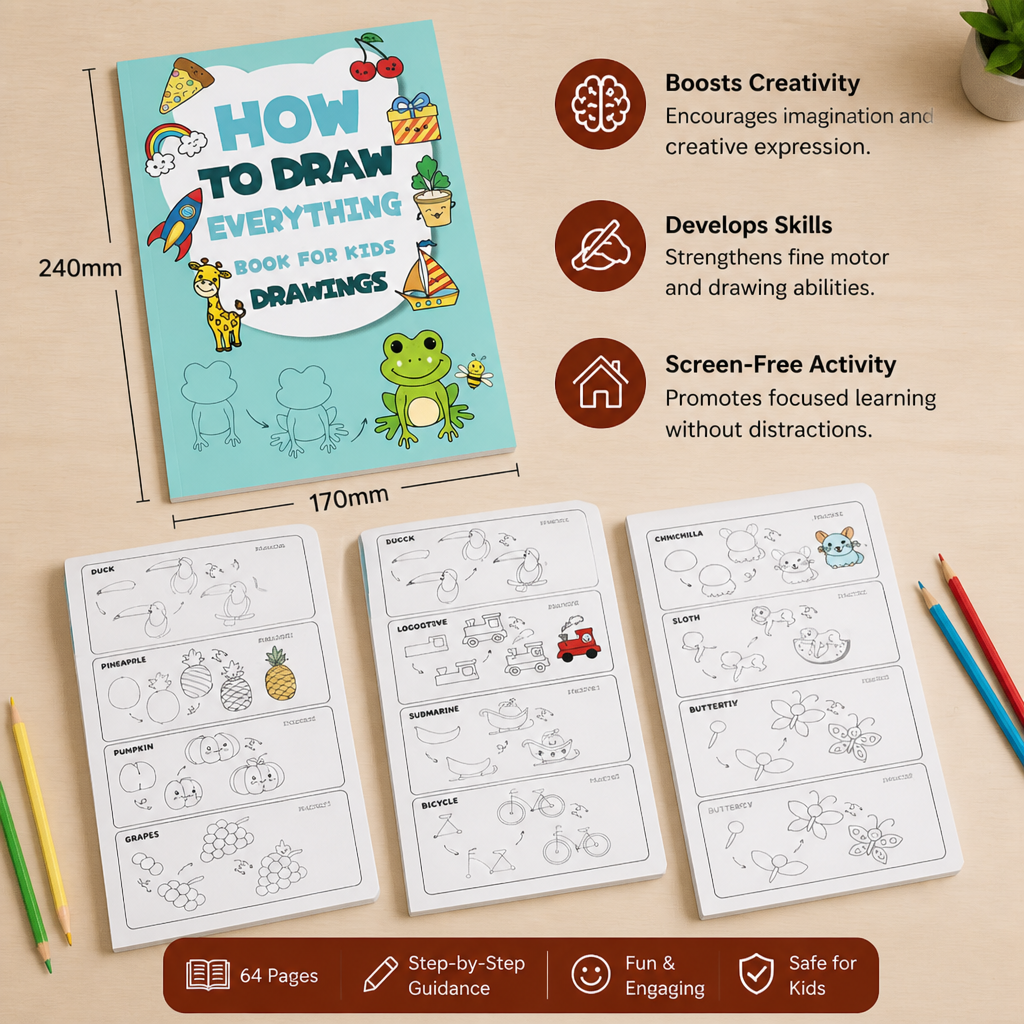 Montessori How to Draw Activity Book – Step-by-Step Learning & Drawing Practice