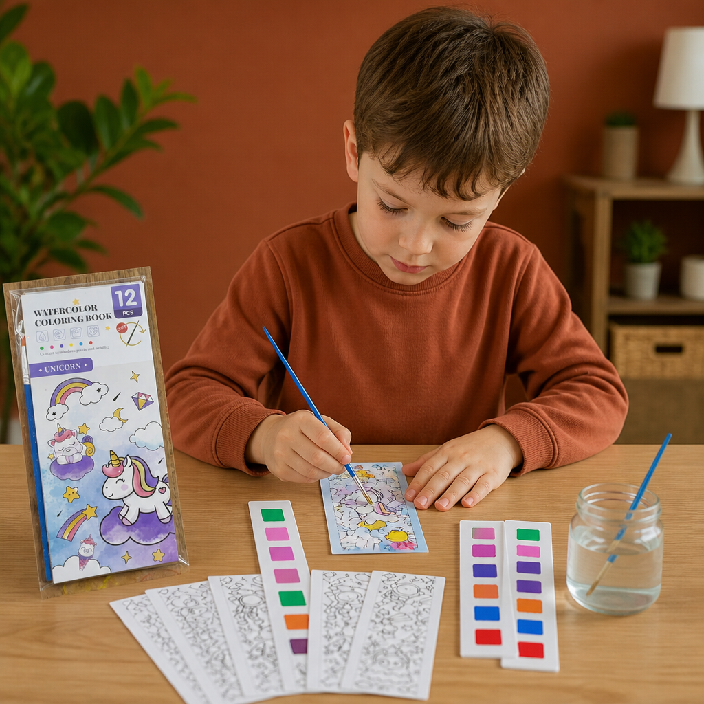 All-in-One Watercolour Painting Book with Built-In Paint & Brush