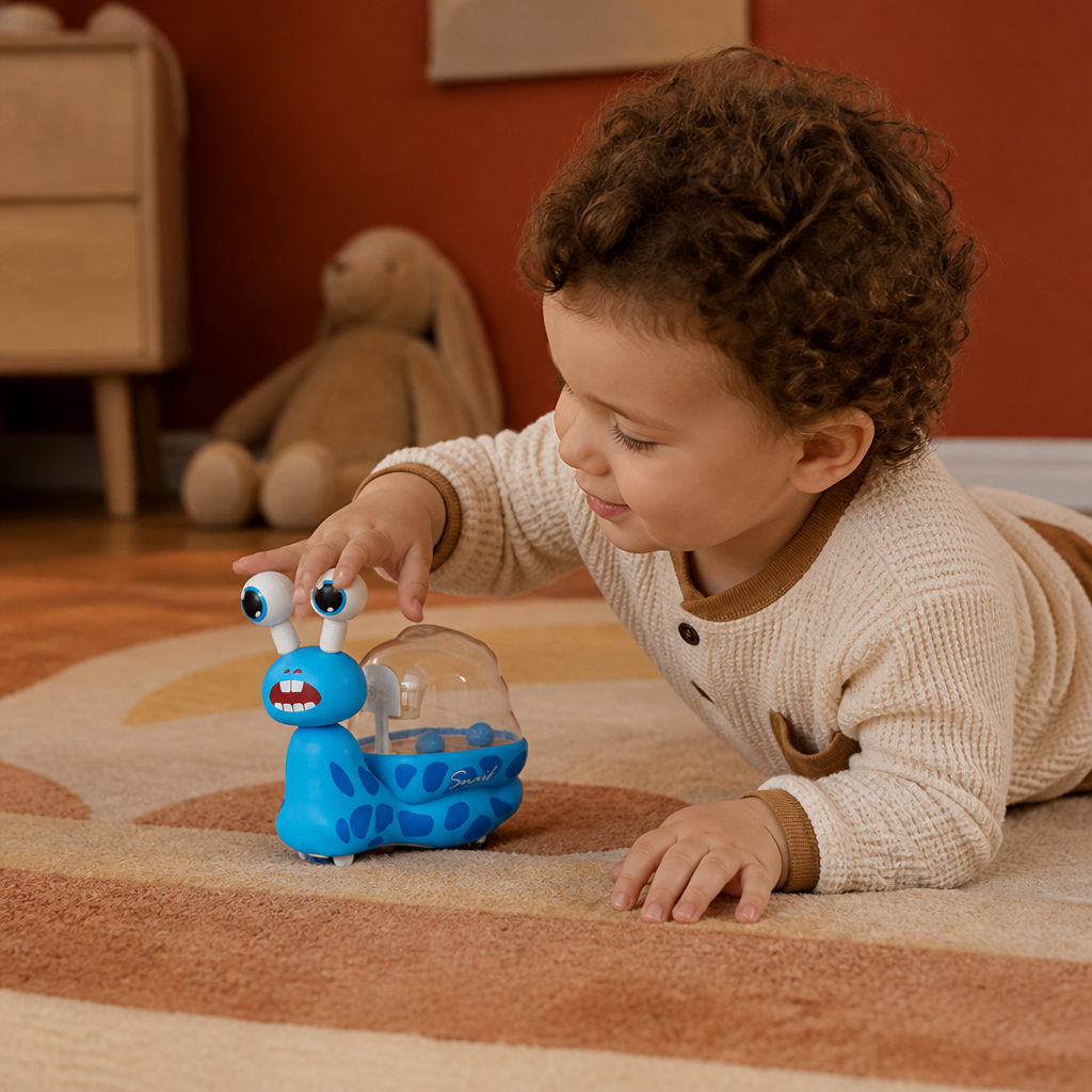 3-in-1 Moving Snail Toy with Basketball Hoop & Telescopic Eyes