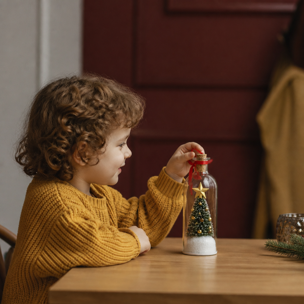 Recordable Christmas Message-in-a-Bottle Ornament with Voice Playback
