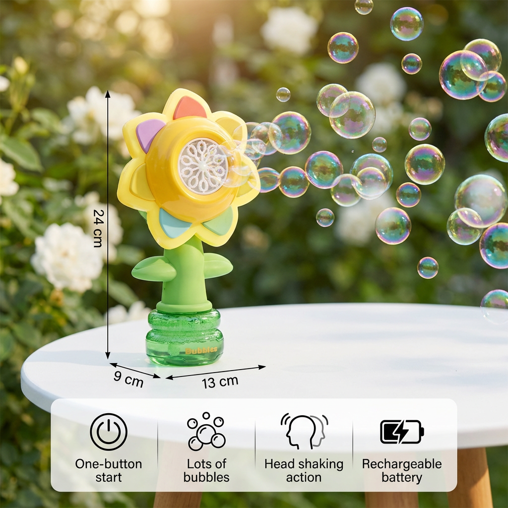 Head-Shaking Bubble Flower Toy for Kids