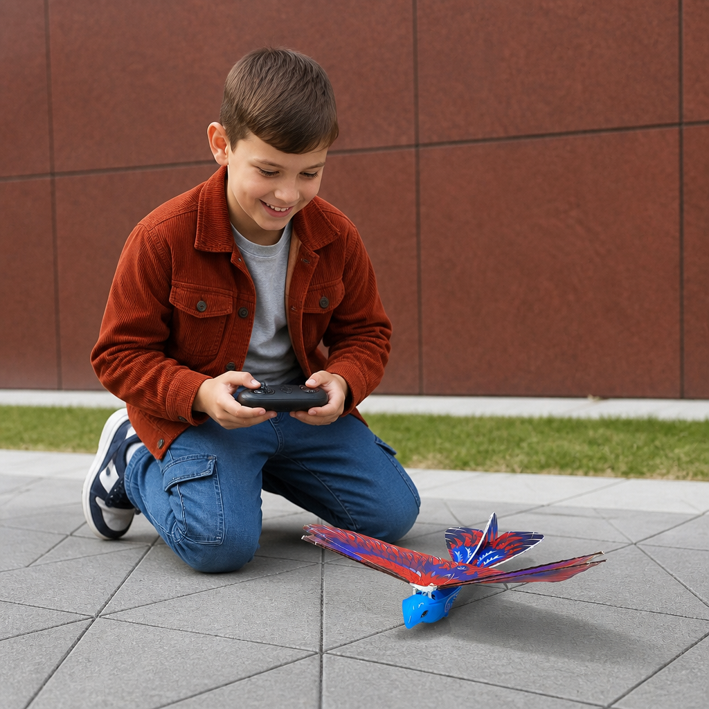 Remote Control Flapping-Wing Flying Bird Toy for Kids