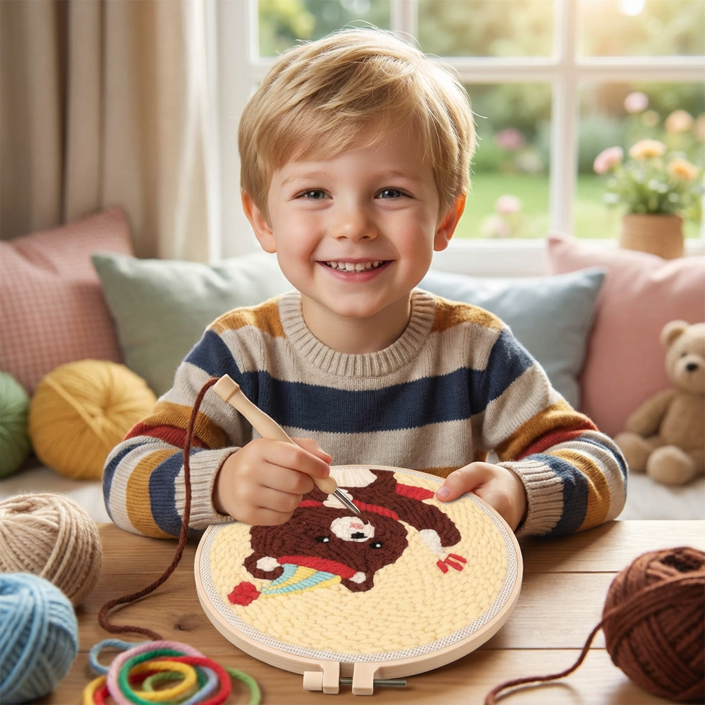 Punch Needle Embroidery Starter Kit – Beginner DIY Set with Beautiful Patterns
