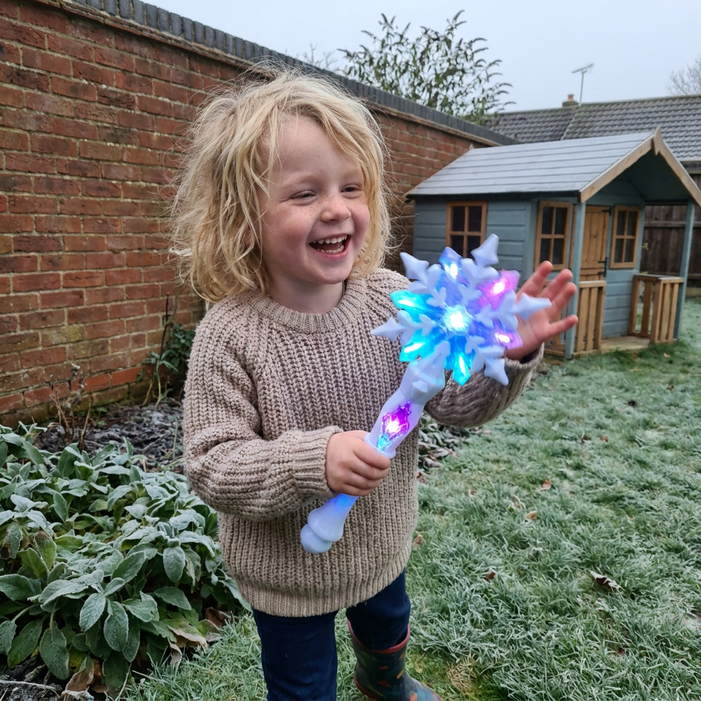 Light Up Snowflake Princess Wand Toy for Kids