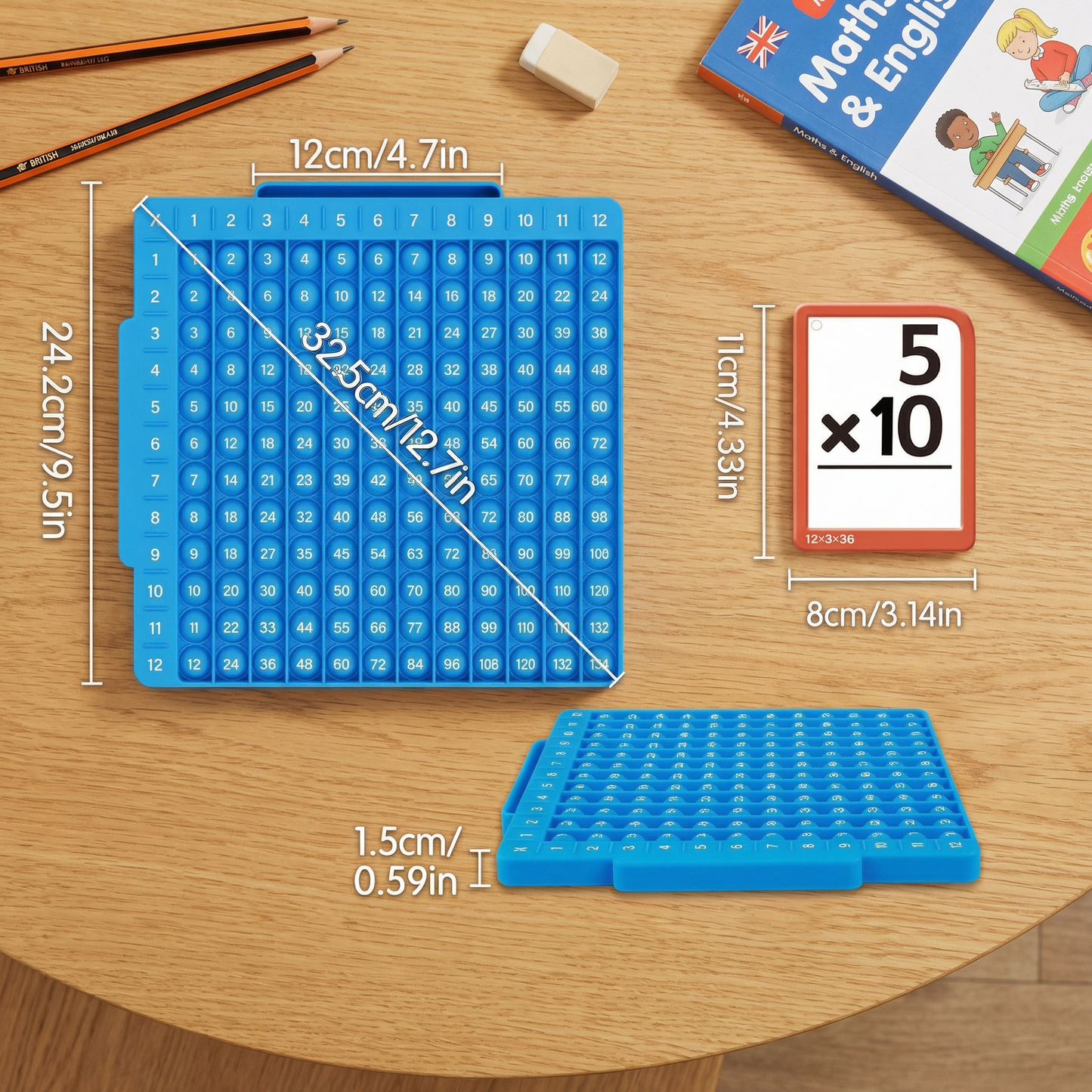 Math Learning Cards Set with Calculation Board – Addition, Subtraction, Multiplication & Division
