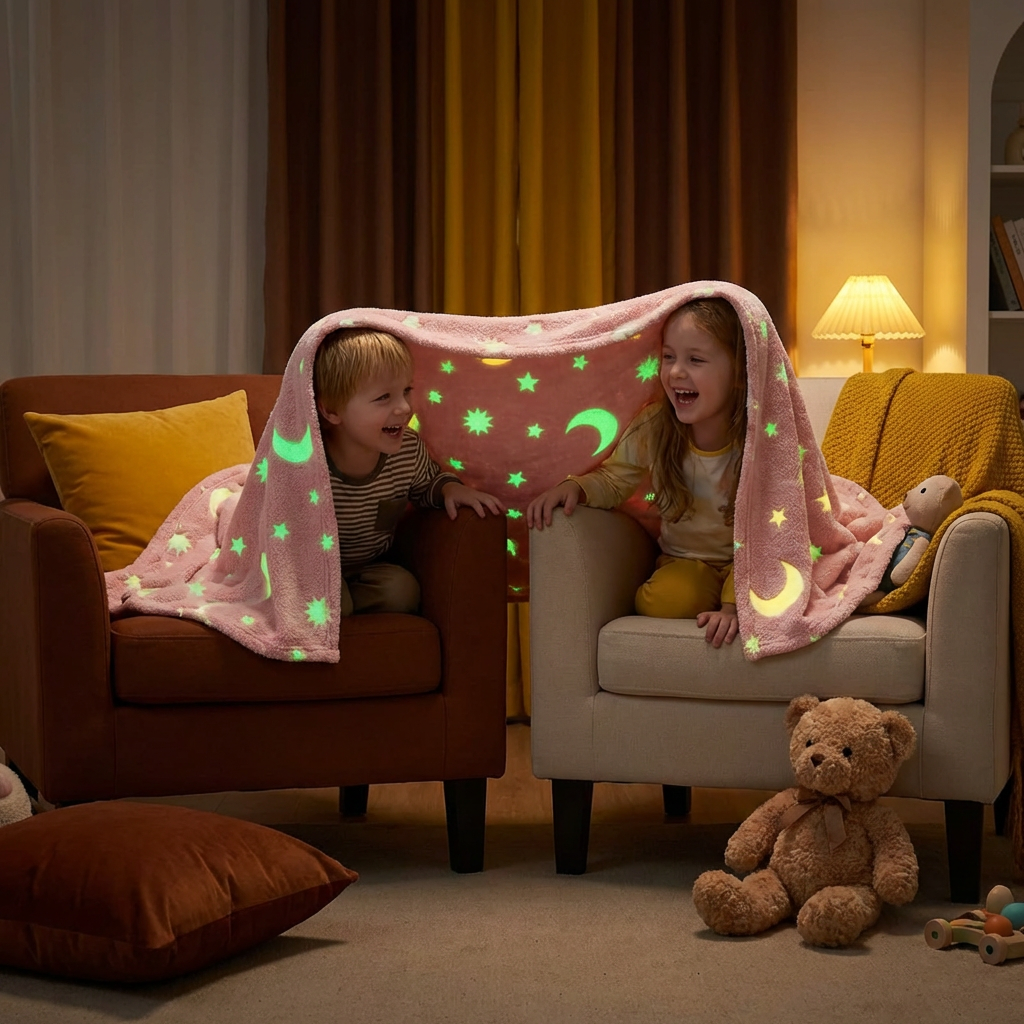Shimmering Star Blanket – Glow-in-the-Dark Cozy Blanket