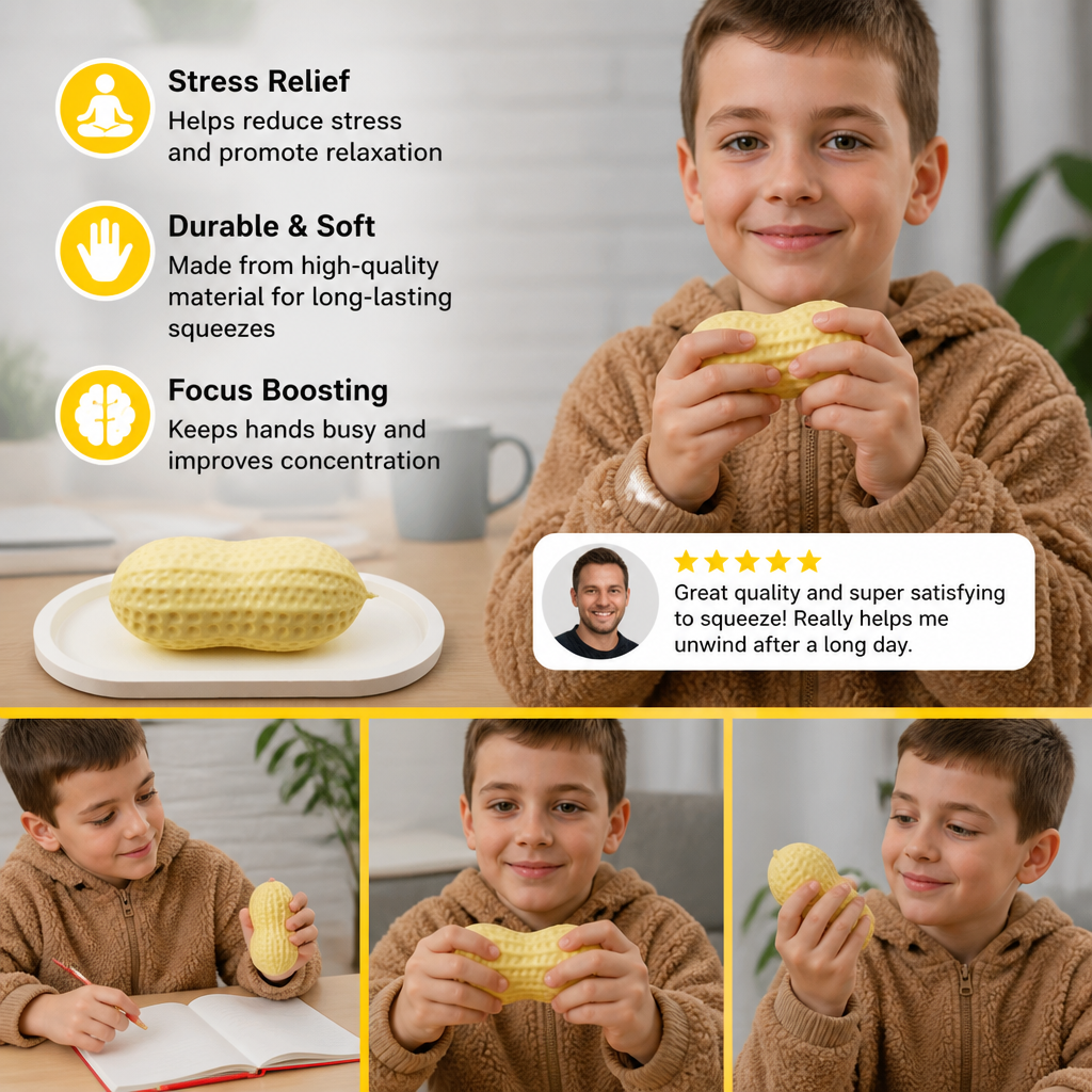 Jumbo Peanut Squishy Stress Toy