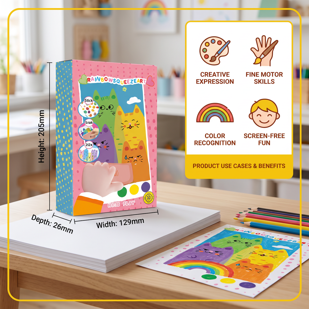 Creative Rainbow Colours Wipe Art Set