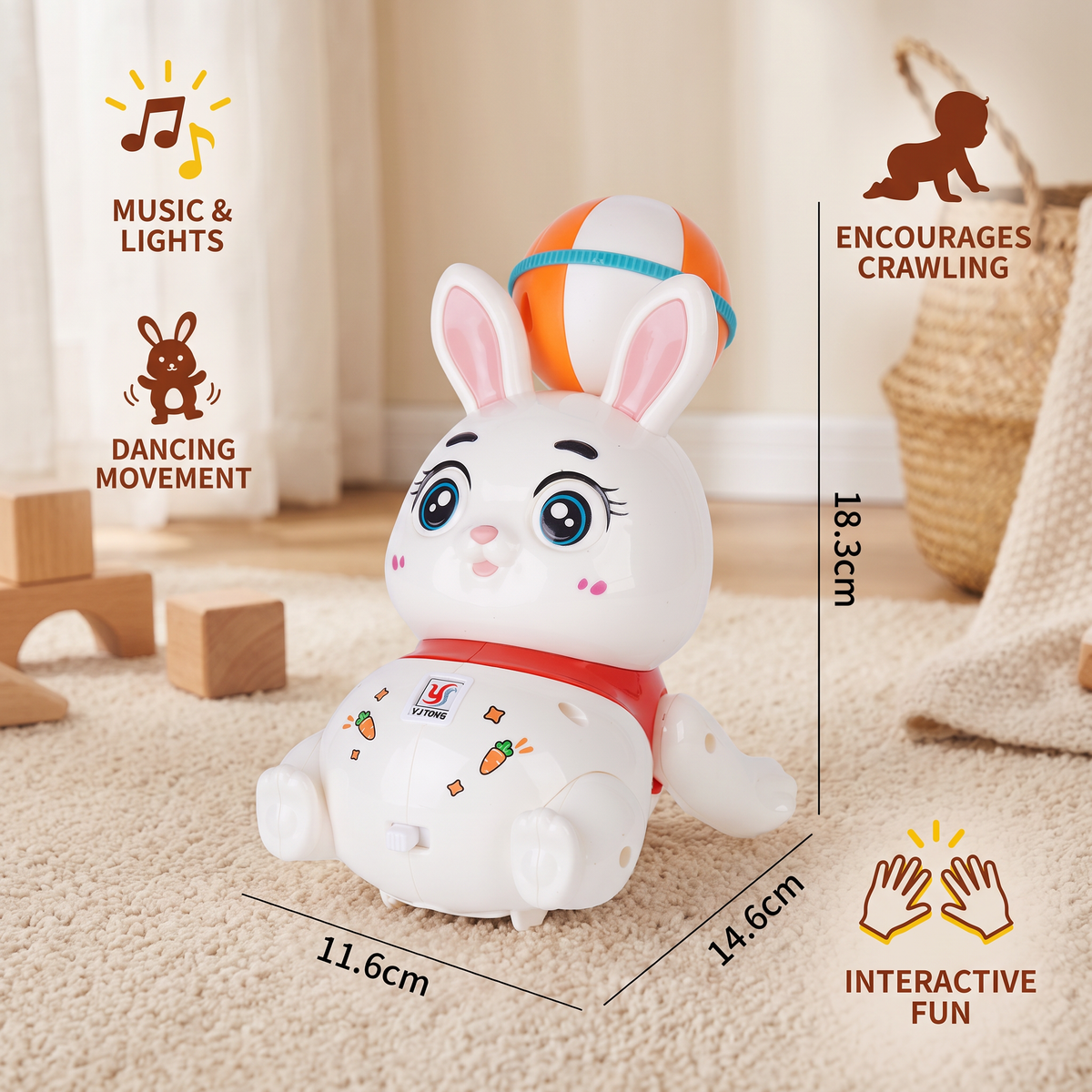 Interactive Dancing Rabbit Toy β Lights, Music & Fun Movement