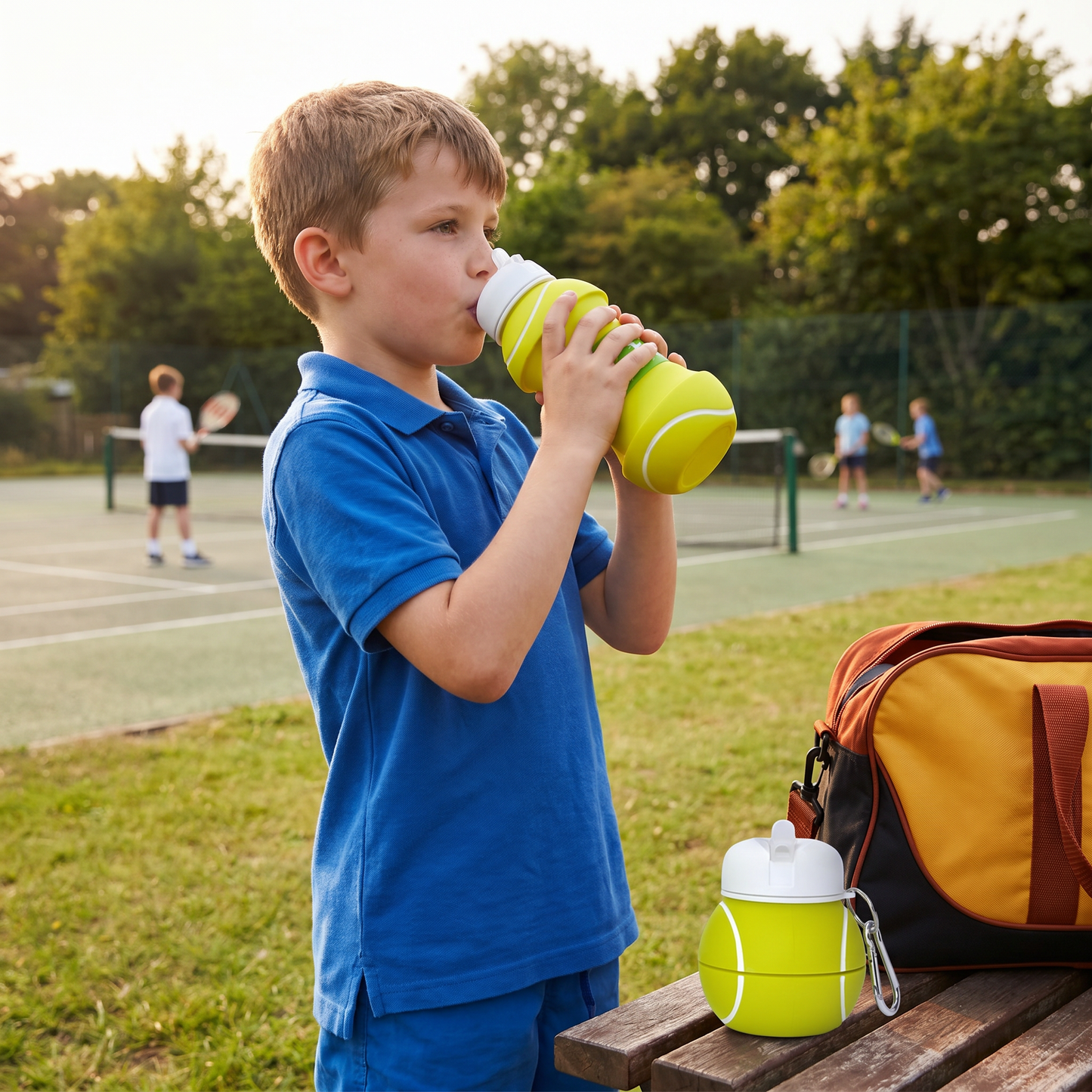 Foldable & Durable Silicone Football Water Bottle
