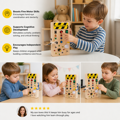 Montessori wooden activity board