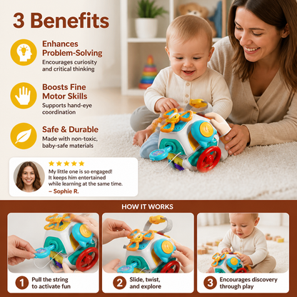 Baby Busy Cube with 10 Activities Montessori Sensory Learning Toy