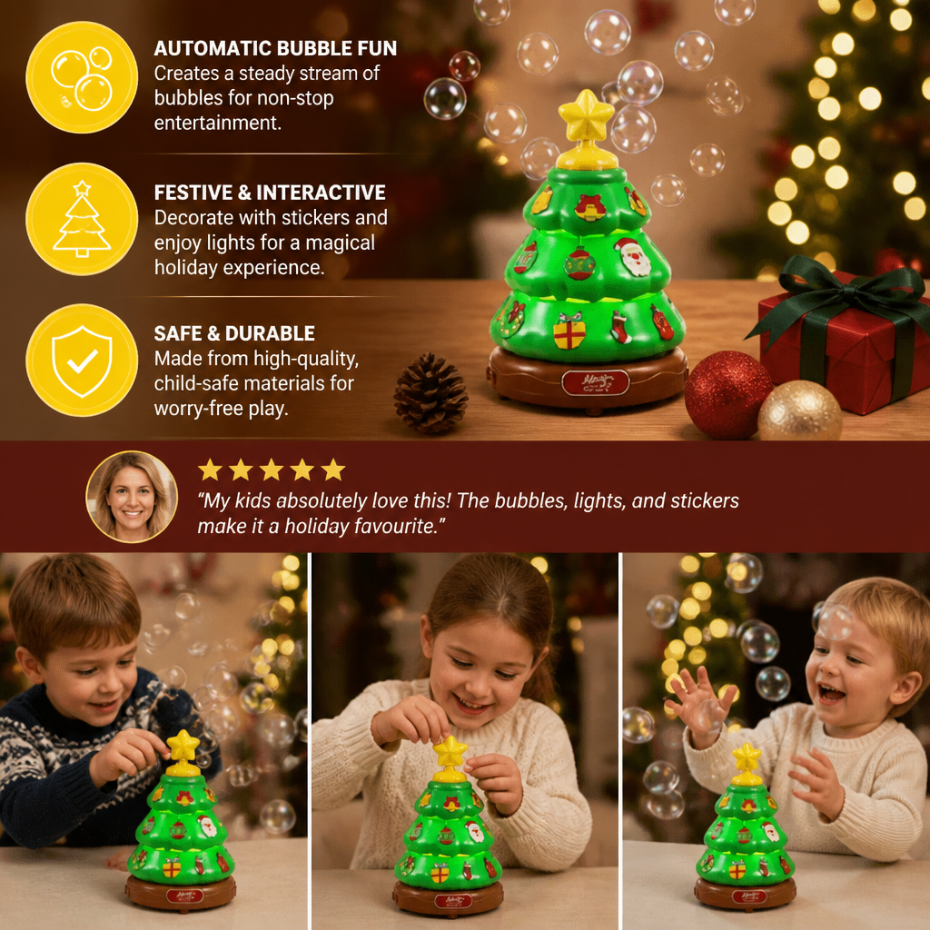 Music bubble Christmas tree with stickers for decorating