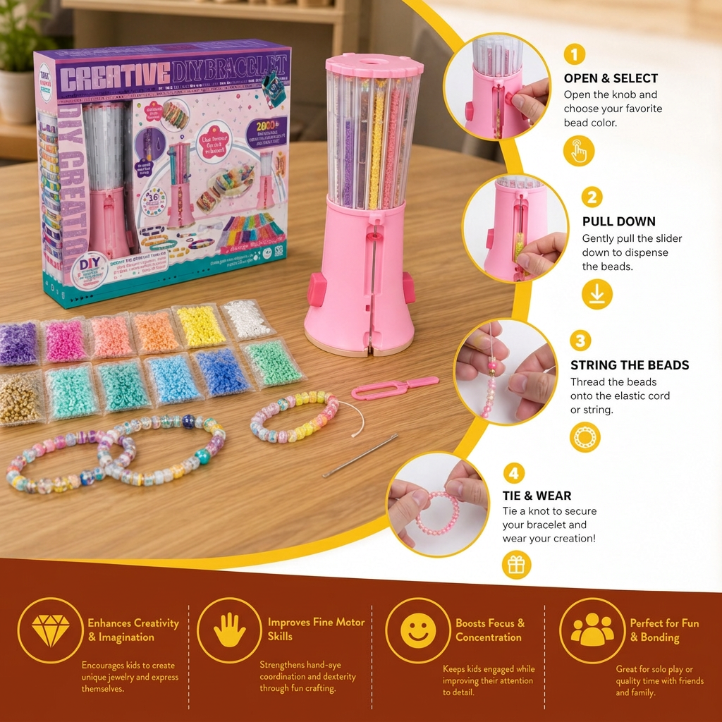 DIY Beaded Bracelet Making Kit for Kids