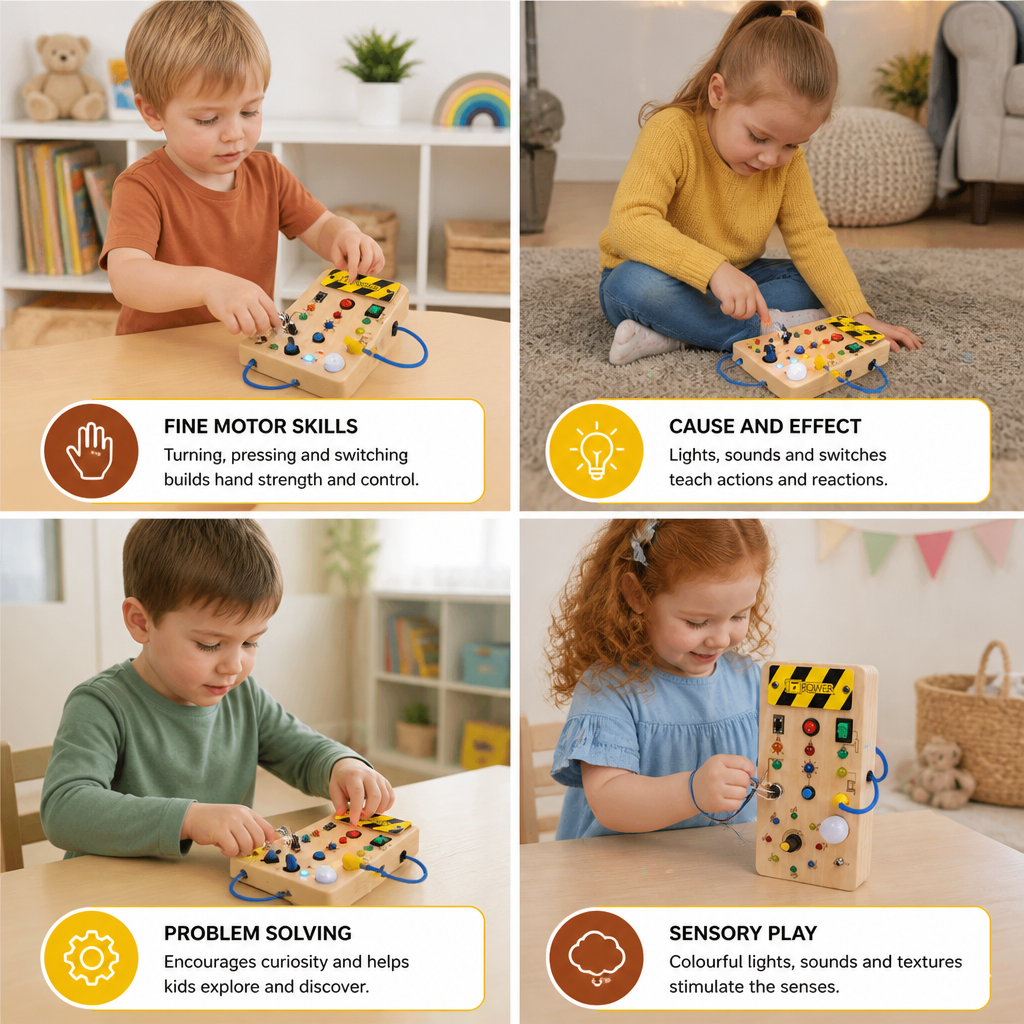 Montessori wooden activity board
