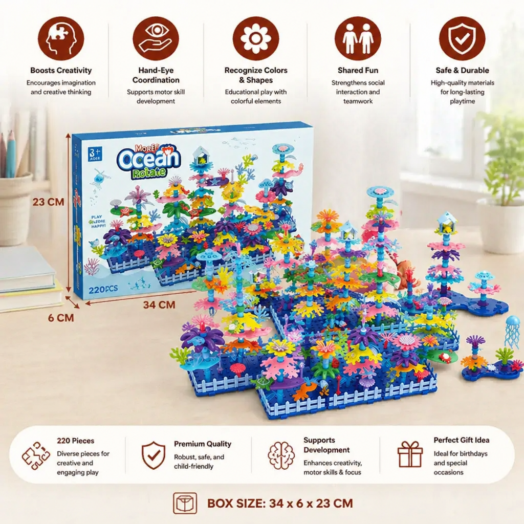 Kids Build-A-Garden Flower Toy Set – Creative Building Playset