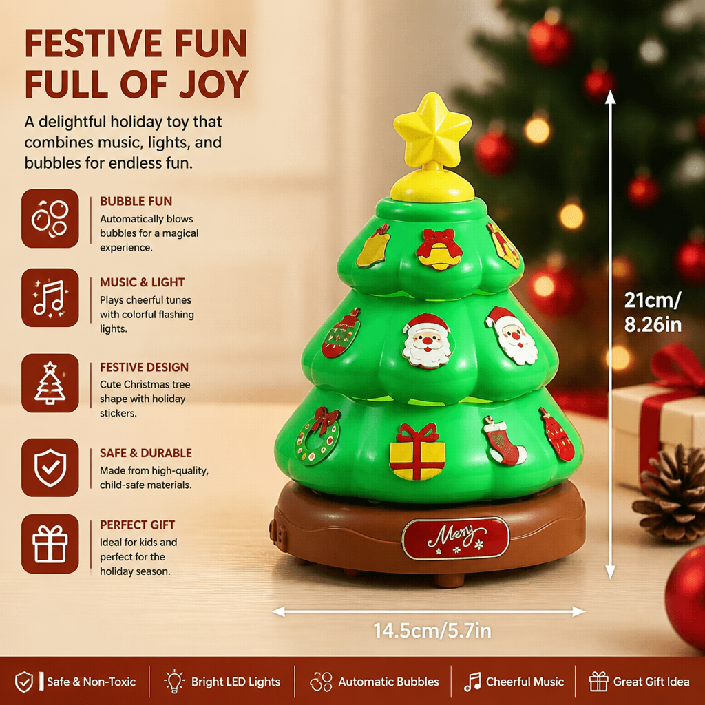 Music bubble Christmas tree with stickers for decorating