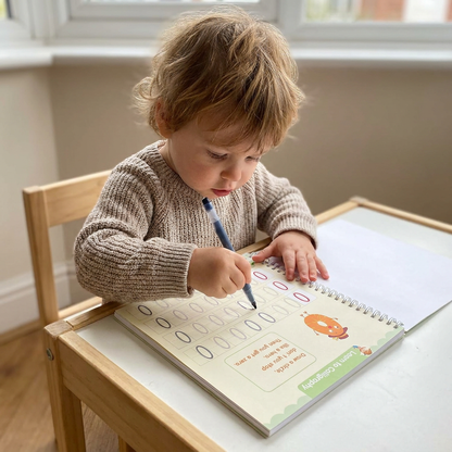 Magic Reusable Grooved Handwriting Practice Books with Disappearing Ink Pens