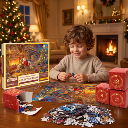 Christmas Jigsaw Puzzle Advent Calendar – 1008-Piece 24-Day Countdown Puzzle Set