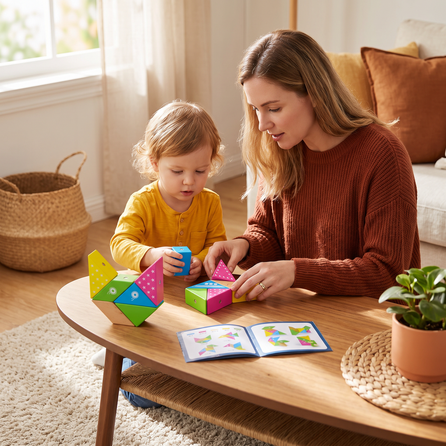 Magnetic Wooden Geometry  Puzzle Blocks