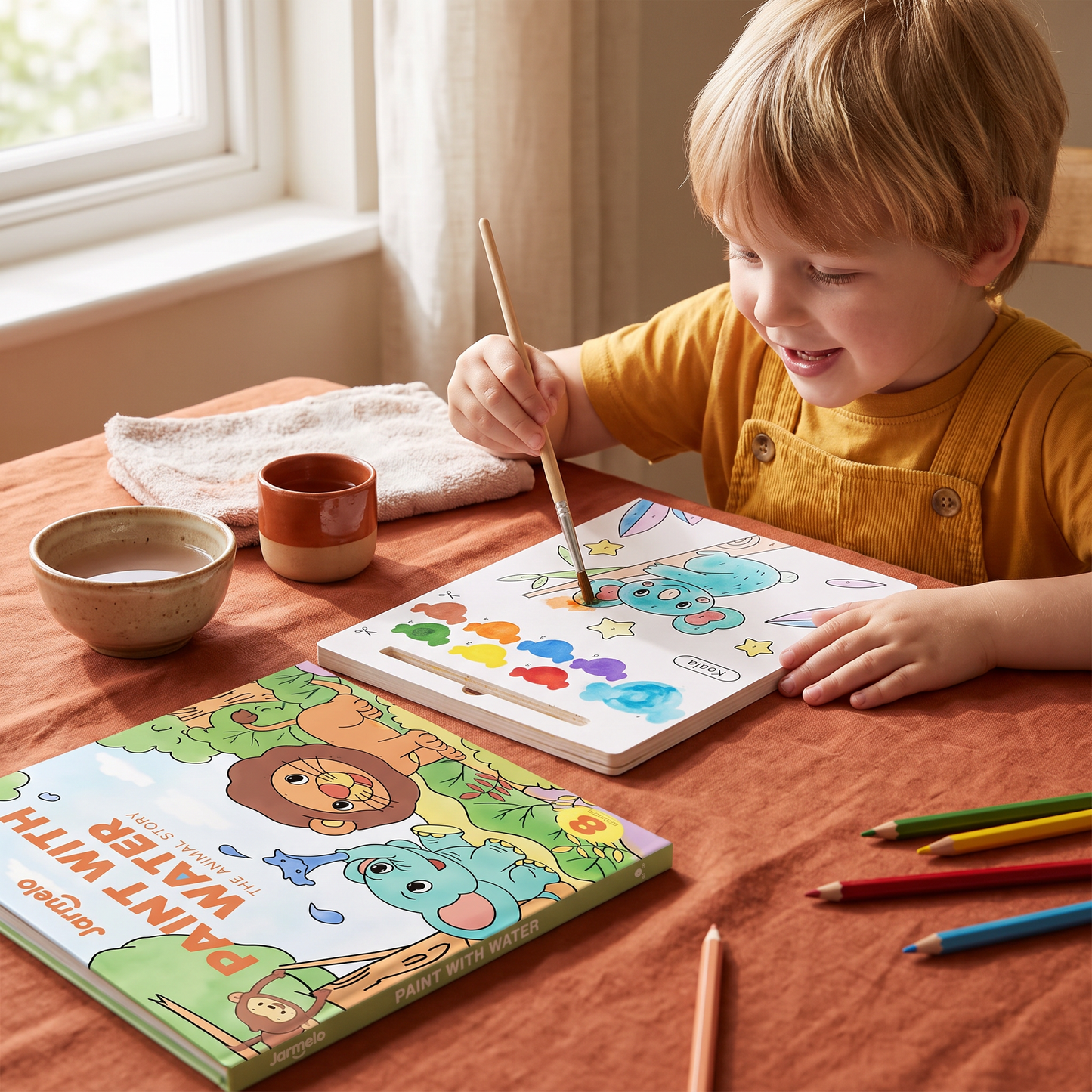 Watercolor Painting Book with Brush – Mess-Free Paint with Water Fun