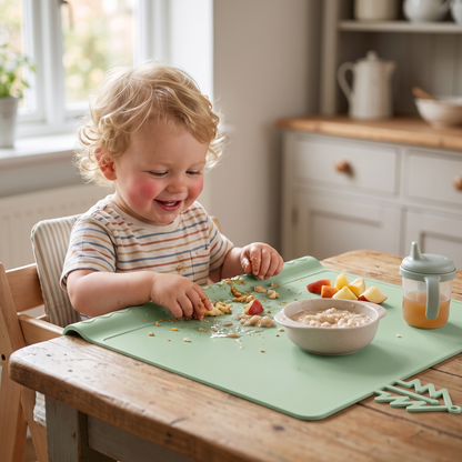 BabySafe Practical & Hygienic Silicone Baby Placemat with Raised Edge