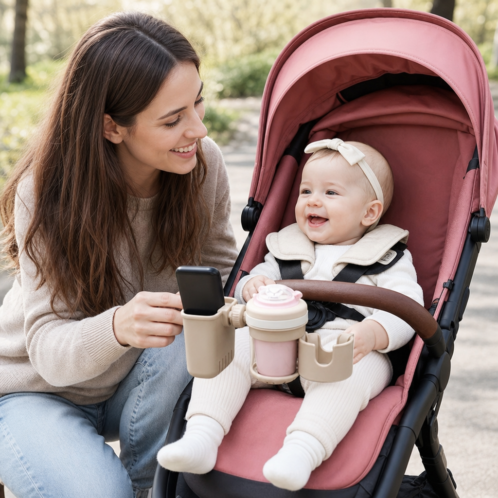 3-in-1 Baby Stroller Cup & Phone Holder