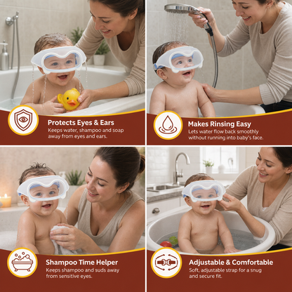 Adjustable Baby Water & Shampoo Visor with 360° Eye & Ear Protection