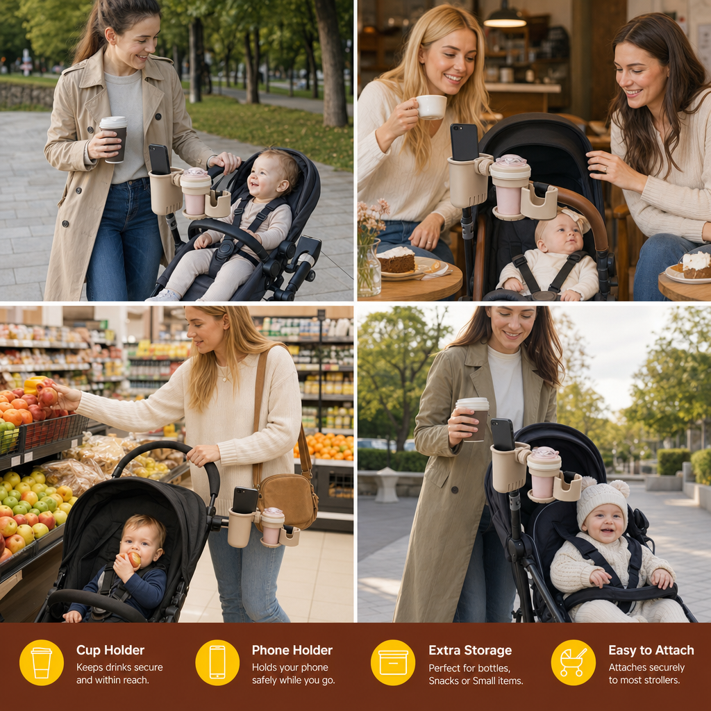 3-in-1 Baby Stroller Cup & Phone Holder