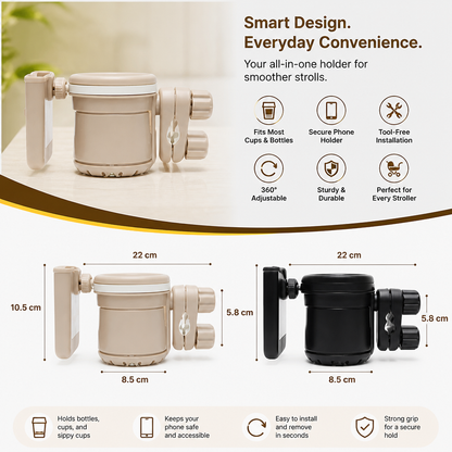 3-in-1 Baby Stroller Cup & Phone Holder