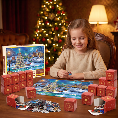 Christmas Jigsaw Puzzle Advent Calendar – 1008-Piece 24-Day Countdown Puzzle Set