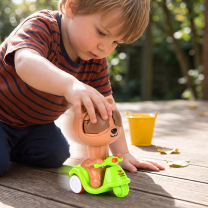 Press & Go Animal Motorcycle Toy – Cute Hide-and-Seek Character Car