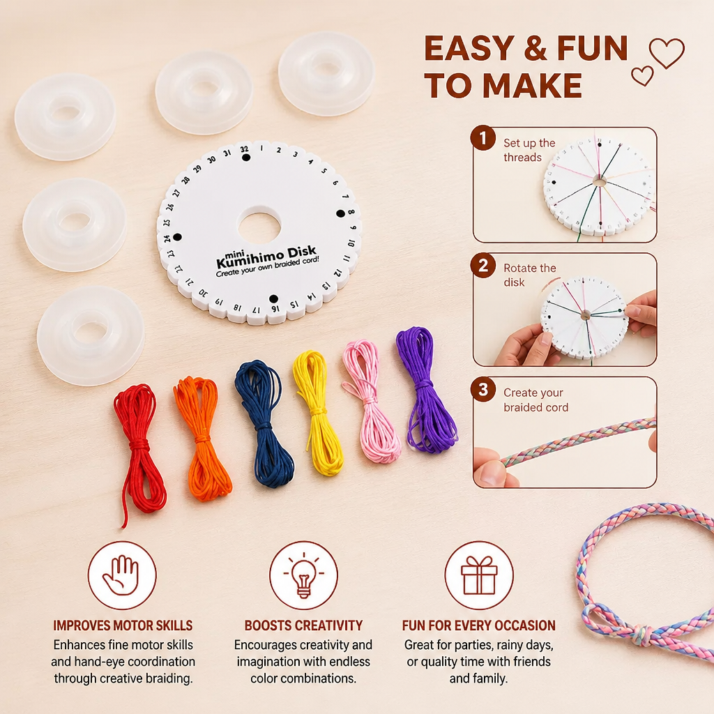 DIY Kumihimo Bracelet Making Kit for Kids