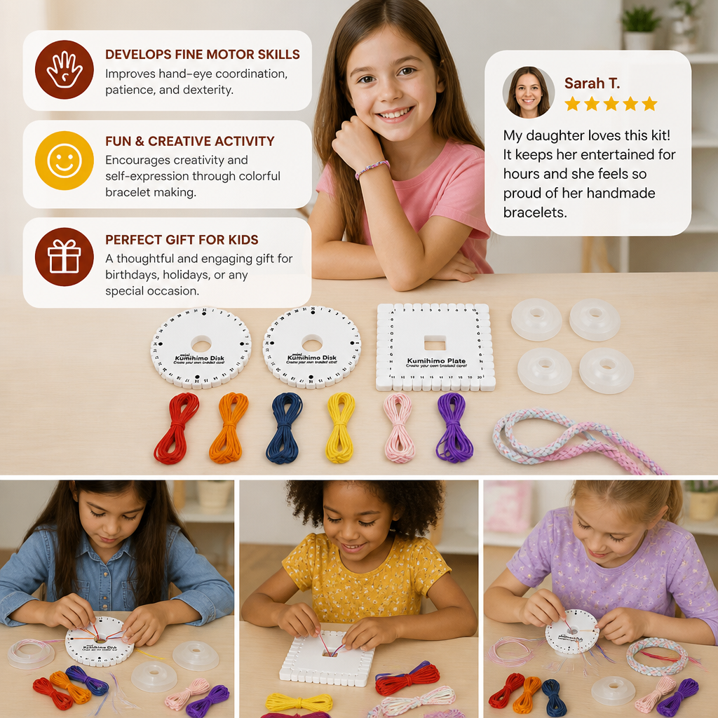 DIY Kumihimo Bracelet Making Kit for Kids
