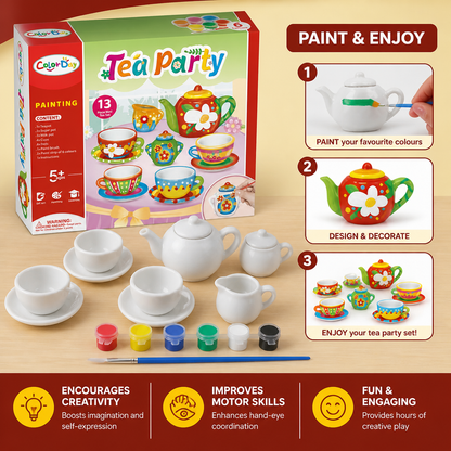 DIY Ceramic Tea Set Painting Kit for Kids